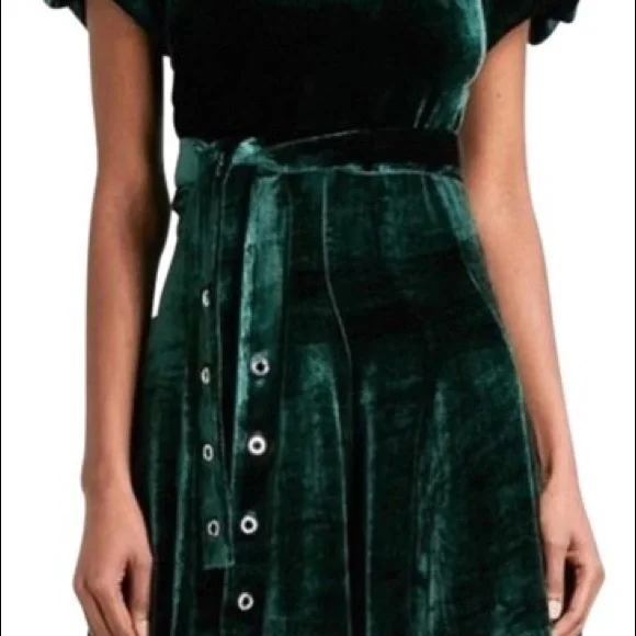 Sandro Green Velvet Dress